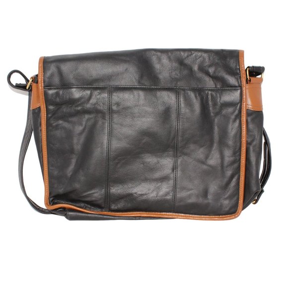 Faux Leather Laptop Business Messenger Bag Black Brown Adjustable Strap Travel - Picture 3 of 9